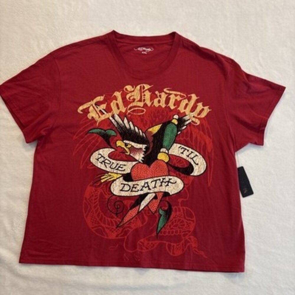 Ed Hardy t shirt xxl, Red, Til True Death